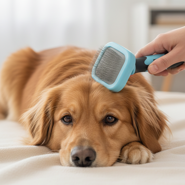 Cepillo Quitapelo para Perros y Gatos con Botón Autolimpiante