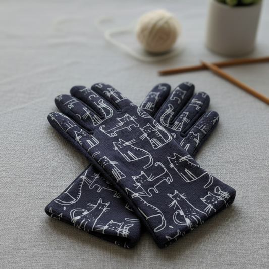 Guantes Gatunos Cozy Cat- gris pizarra