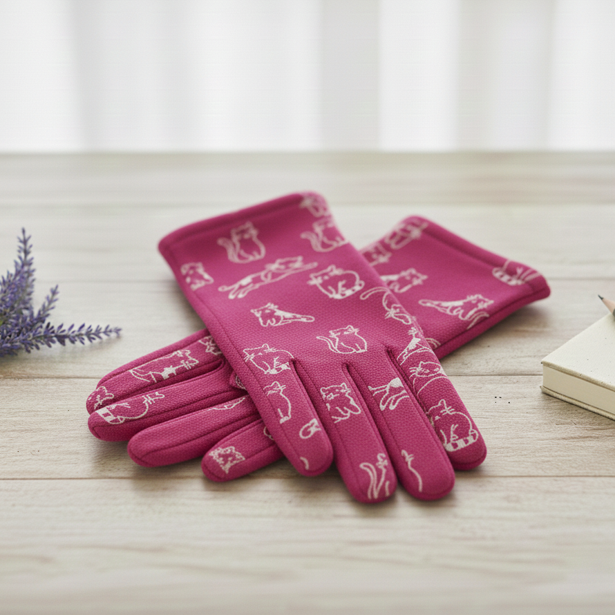 Guantes “Miau Rosa fuscia”