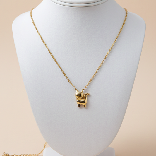 Collar Huella Minimalista Dorado Acero Inoxidable