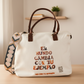 Bolso de tela beige “El mundo cambia con tu ejemplo, no con tu opinión”