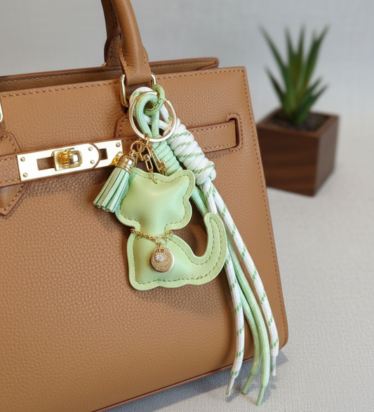 Llavero Colgante Gatuno para Bolso. Verde