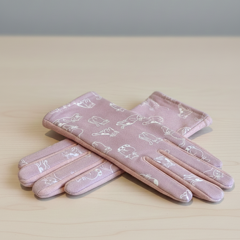 Guantes “Miau Rosa claro”