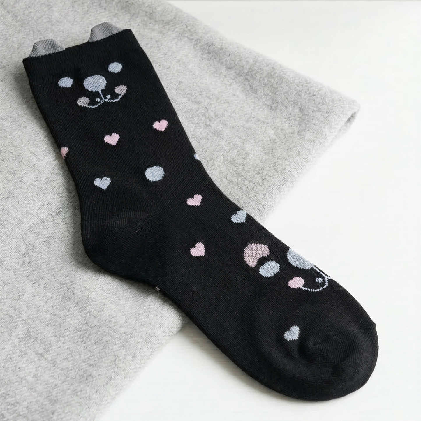 Pack 3 calcetines de algodón gato kawaii