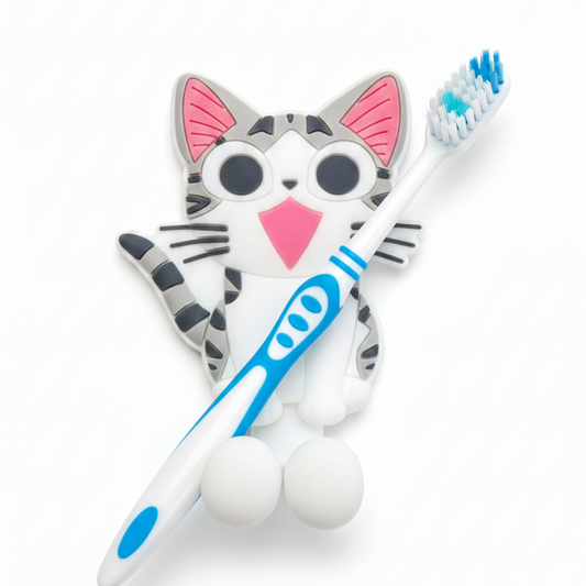 Soporte Gatuno para Cepillos – Sonrisa en Modo ON
