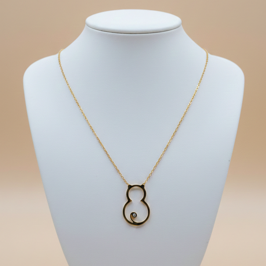 Collar Silueta Gato Minimalista Acero Inoxidable Dorado