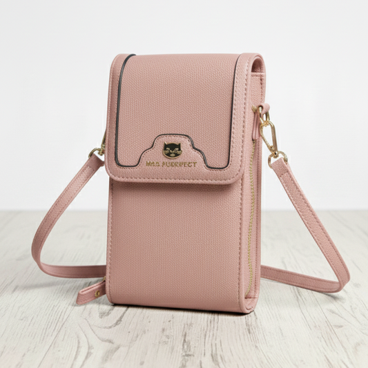Bolso Mini Bandolera “Mrs. Purrfect” rosa