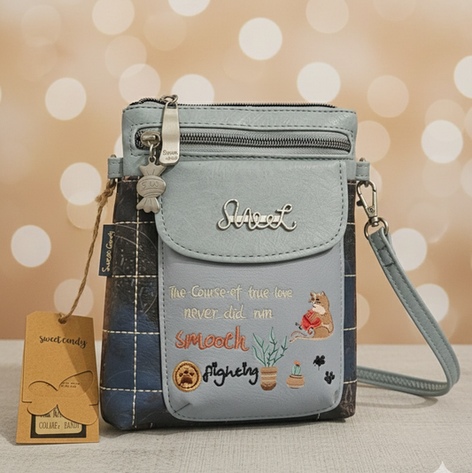 Bolso Bandolera Gatuno “Sweet Candy” (XH-09#). azul