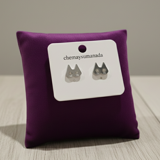 Pendientes Gatito plateados – Gold Filled