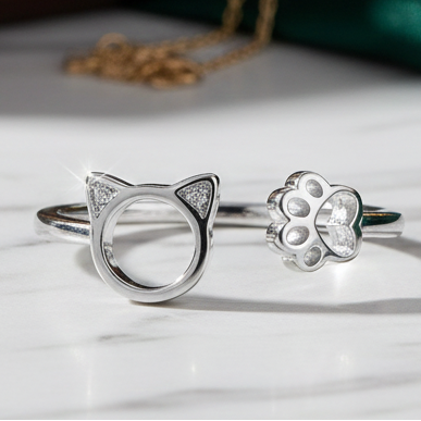 Anillo Gatuno Doble – Plata de Ley 925