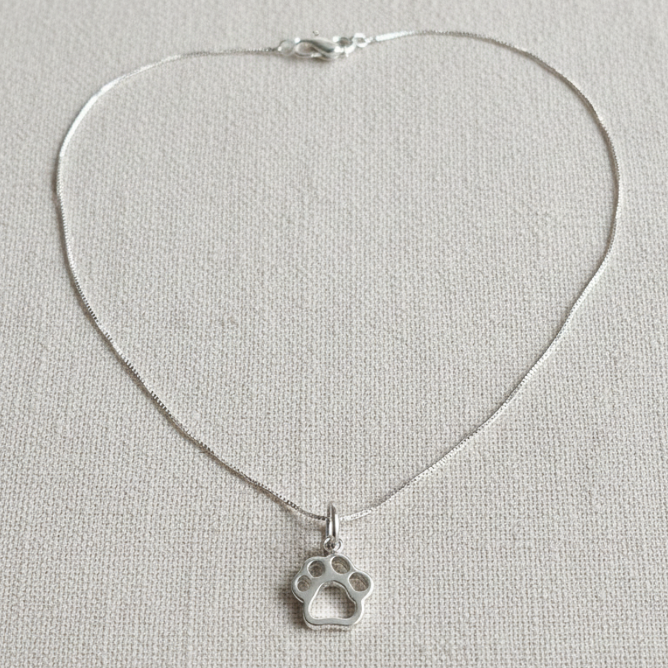 Collar Huella Minimal, Plata de Ley