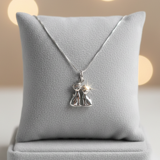 Collar Gatitos Unidos – Plata de Ley 925