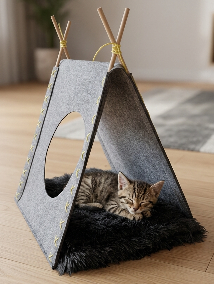 Casita Tipi para Gato con Cojín