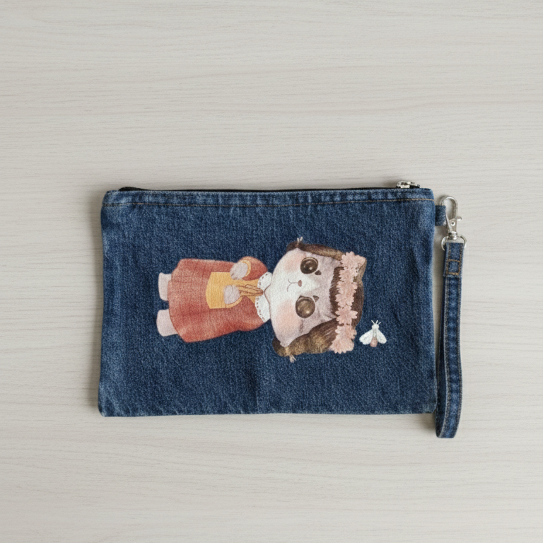 Bolso–Neceser Vaquero Gatita con corona de flores