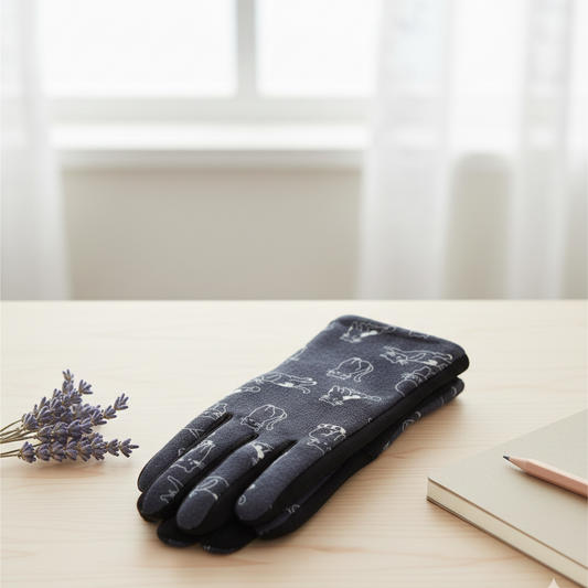 Guantes “Miau Gris oscuro”