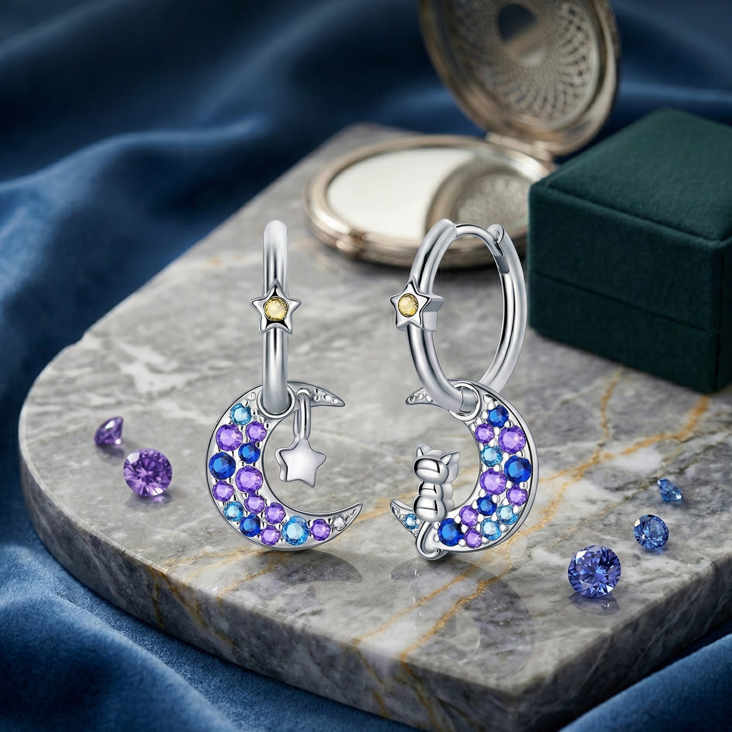 Pendientes “Luna Gatuna”