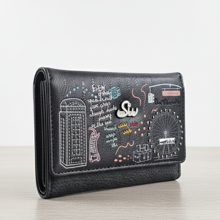 Cartera Gatuna “Sweet Cat”MYC907 – Compacta, práctica y con estilo- negro