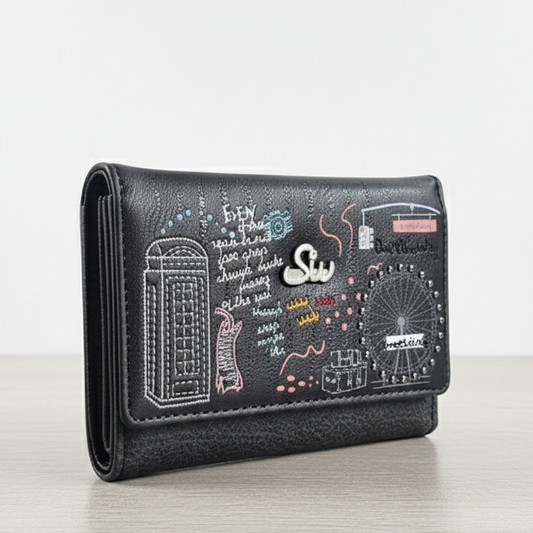 Cartera Gatuna “Sweet Cat”MYC907 – Compacta, práctica y con estilo- negro