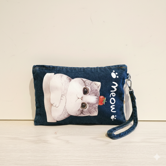 Bolso–Neceser Vaquero Gatito con manzana