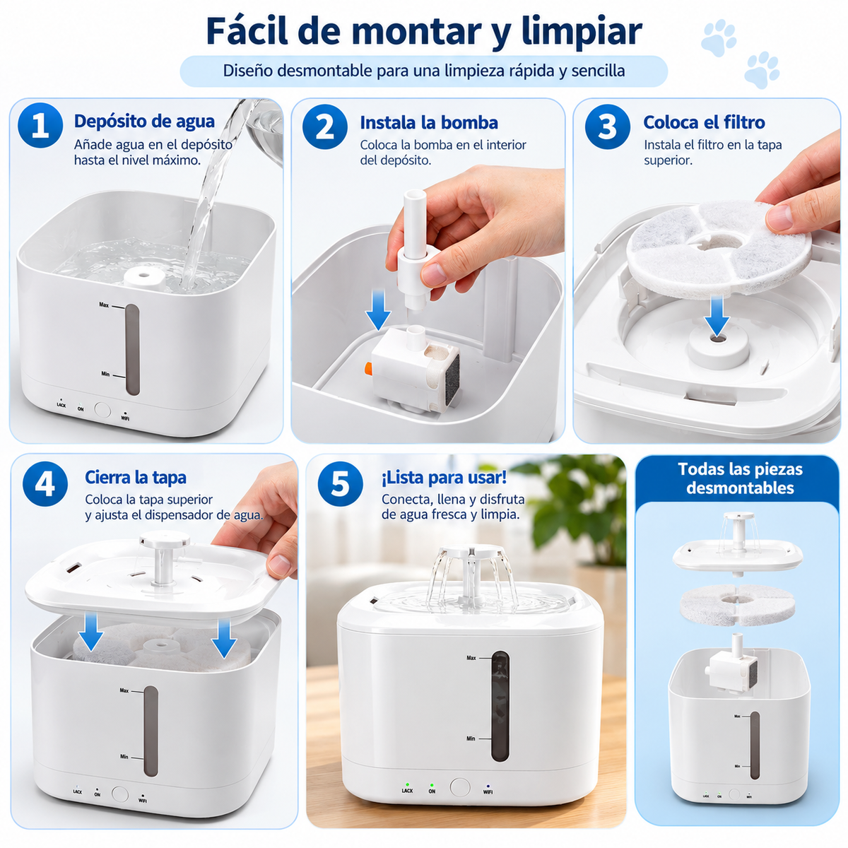 Fuente de agua inteligente para perro y gato – 2,5 L