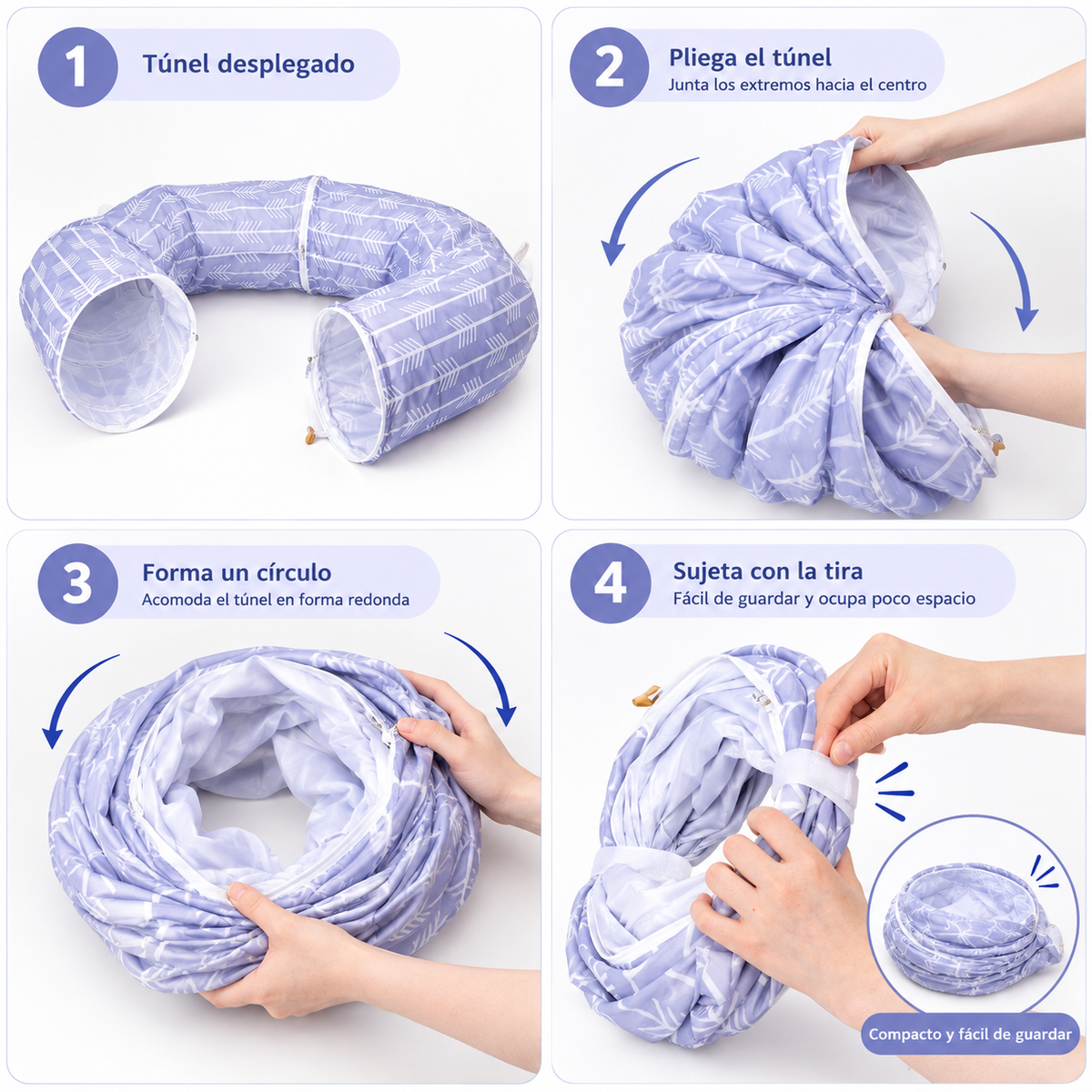 Túnel de juego para gatos de tela Oxford – 90 cm