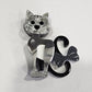 Broche Gato Lazo Gris