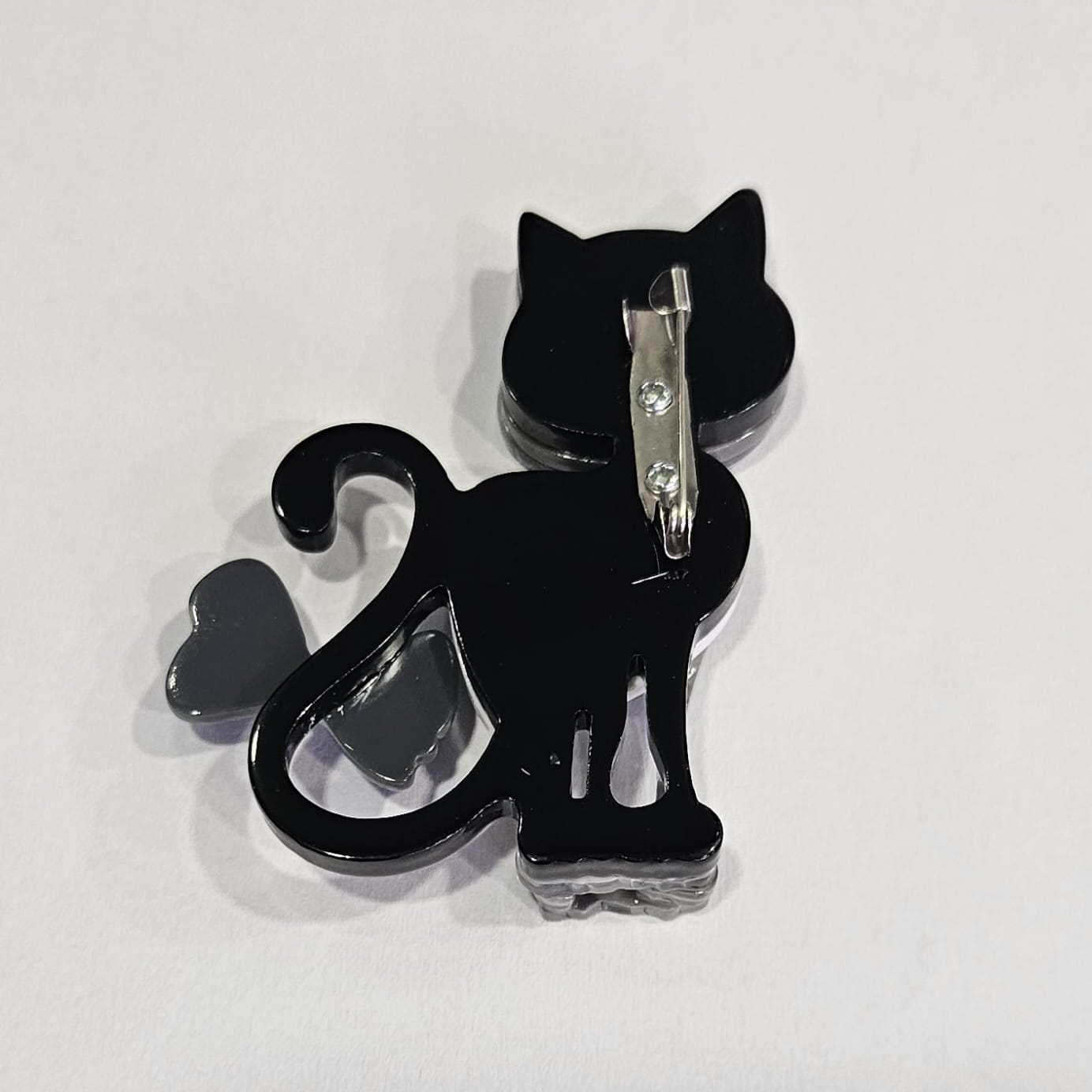 Broche Gato Lazo Gris