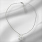 Collar de acero con gatito en color plata