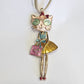 Collar Gatita Fashion Articulada color dorado con bolso rosa