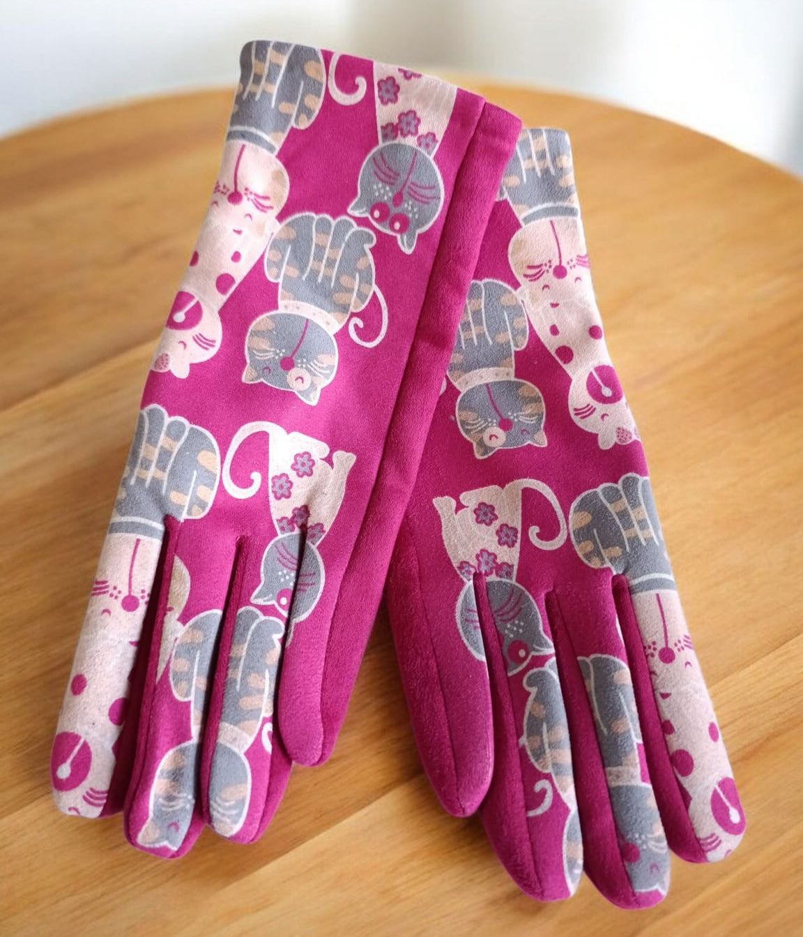 Guantes Gatitos – Rosa fucsia