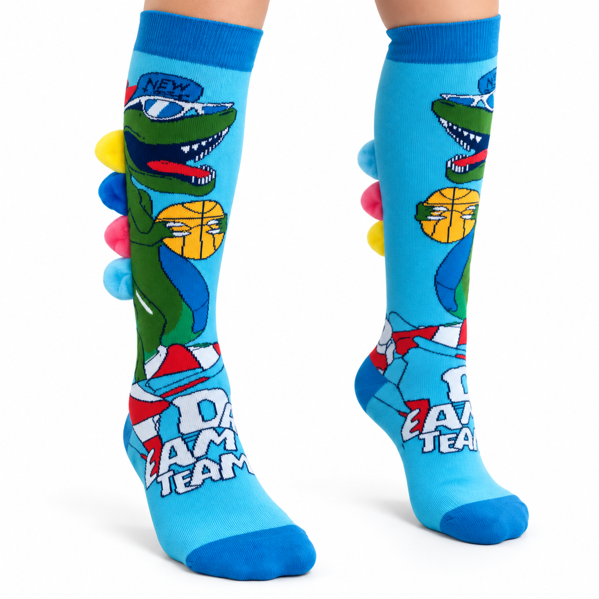 Calcetines altos de dinosaurios con detalles en relieve