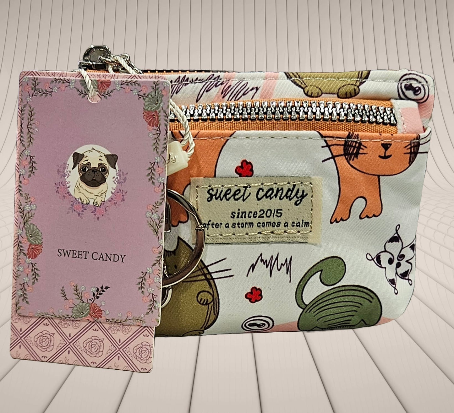 Cartera-monedero Sweet Candy estampado gatitos repelente al agua