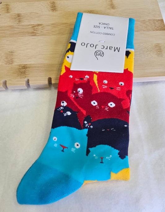 Calcetines de gatos en colores