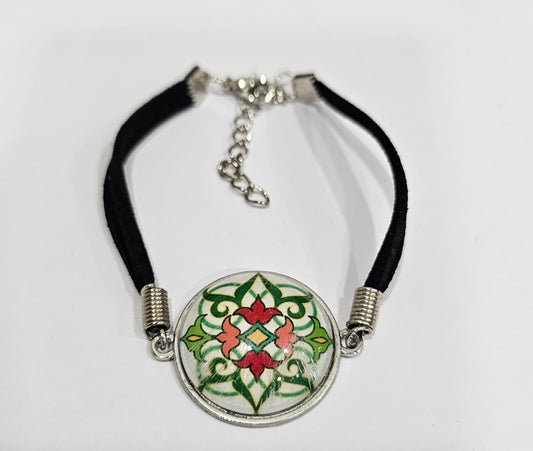 Pulsera de cordón con diseños florales tipo azulejo (envío aleatorio)