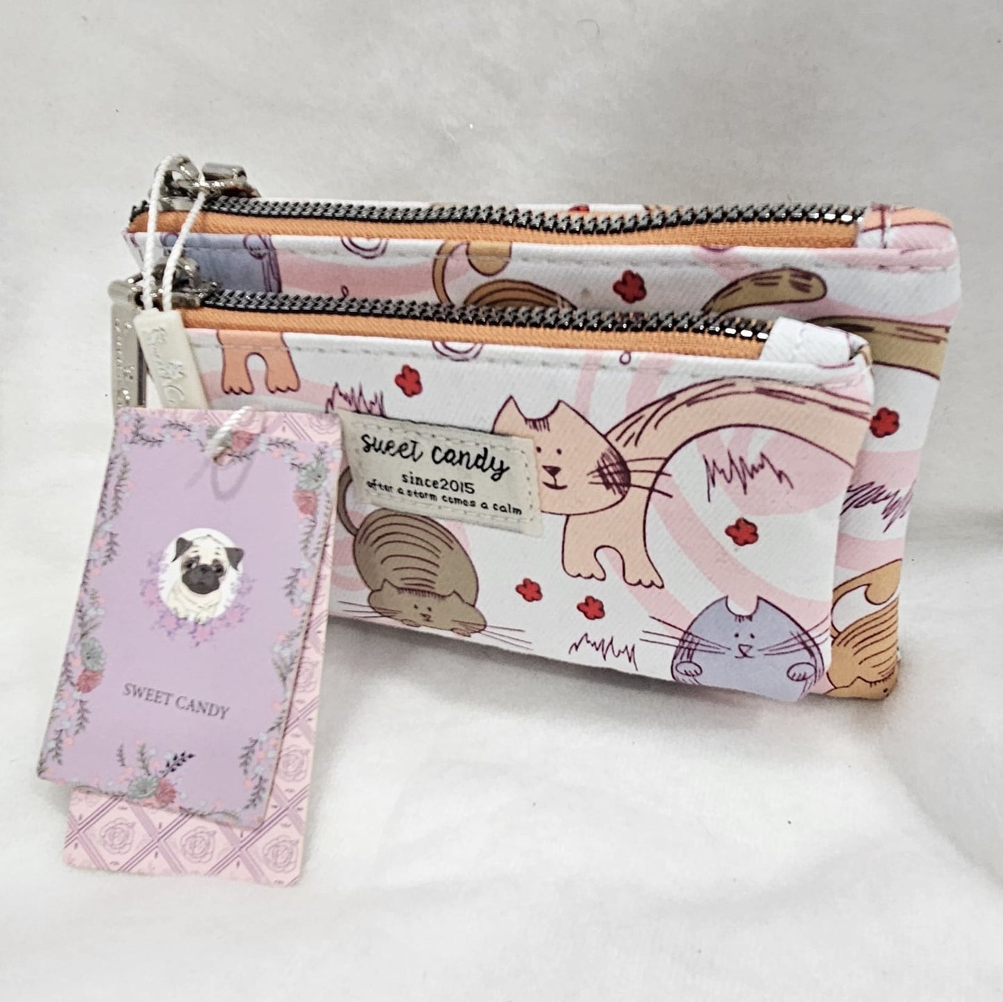 Cartera-monedero doble Sweet Candy estampado gatitos repelente al agua