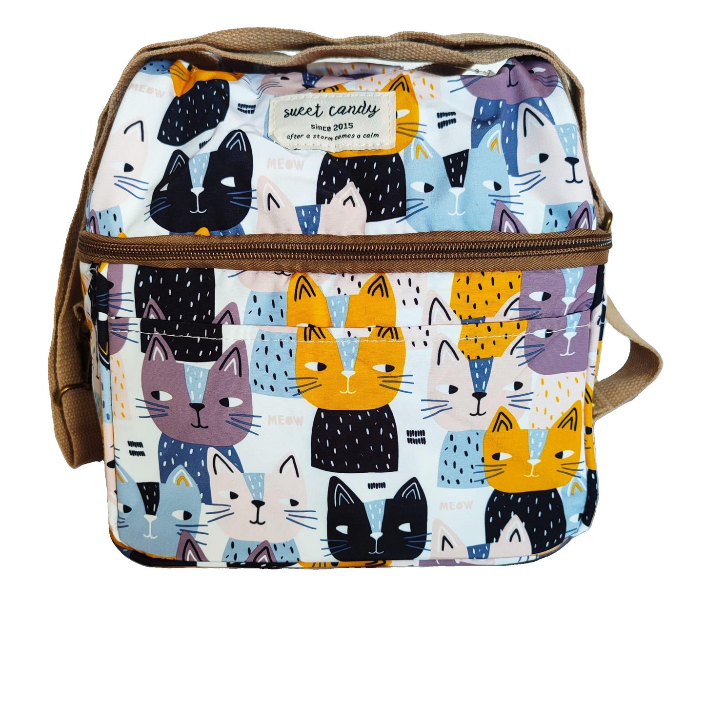 Bolsa térmica doble con estampado de gatitos