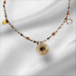 Collar de acero y cristal de colores con estrella con de acero y piedra ágata
