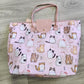 Bolsa Tote Rosa con Gatos Ilustrados – Plegable