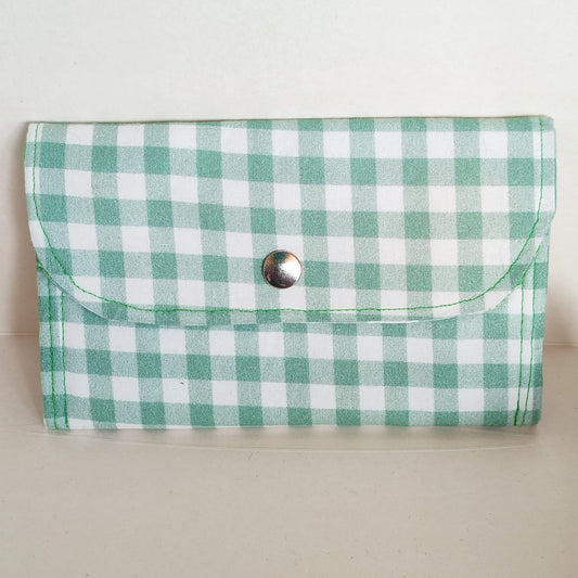 Cartera Vichy Verde hecha a mano