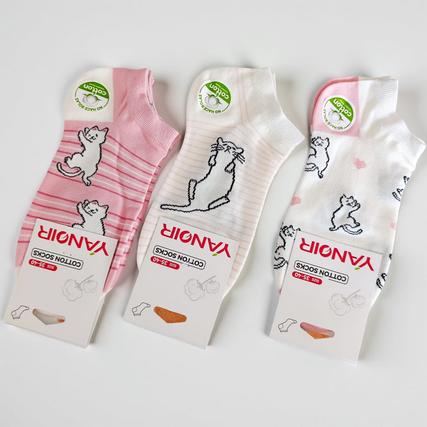 Calcetines “Gatitos Minimal” – Pack 3 pares
