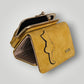 Monedero-billetero silueta de gato color camel