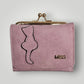 Monedero-billetero silueta de gato en color rosa