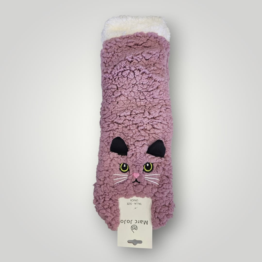Calcetines antideslizantes térmicos pantufla Gato Peluche