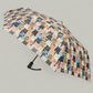 Paraguas plegable antiviento – Estampado de gatos multicolor, mango gris.