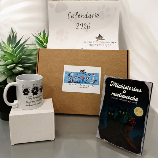 Lote Solidario 1 Chema y su Manada – Michistorias a medianoche + Calendario 2026 + Taza edición especial