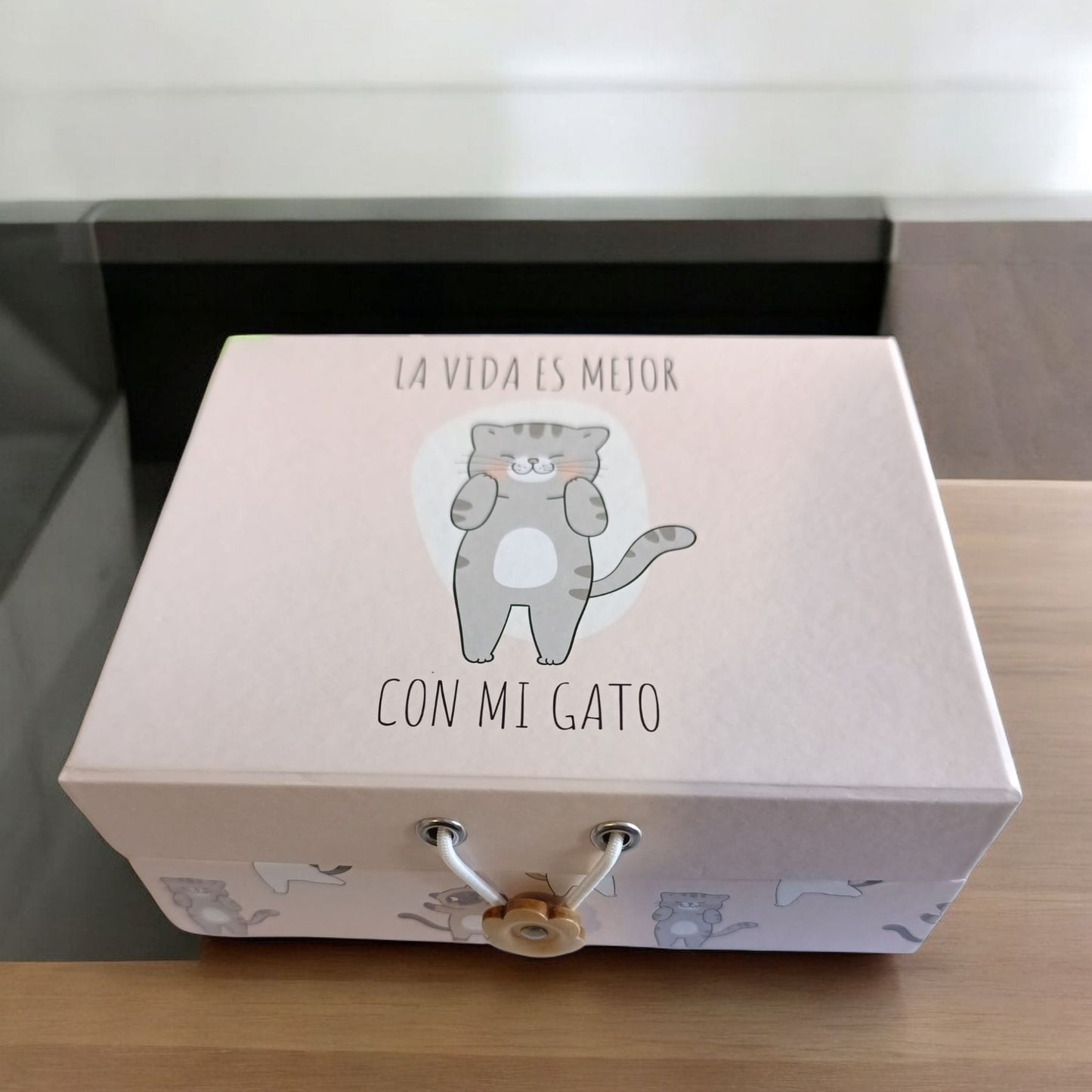 Caja Joyero “La vida es mejor con mi gato” – Organización con toque Michi