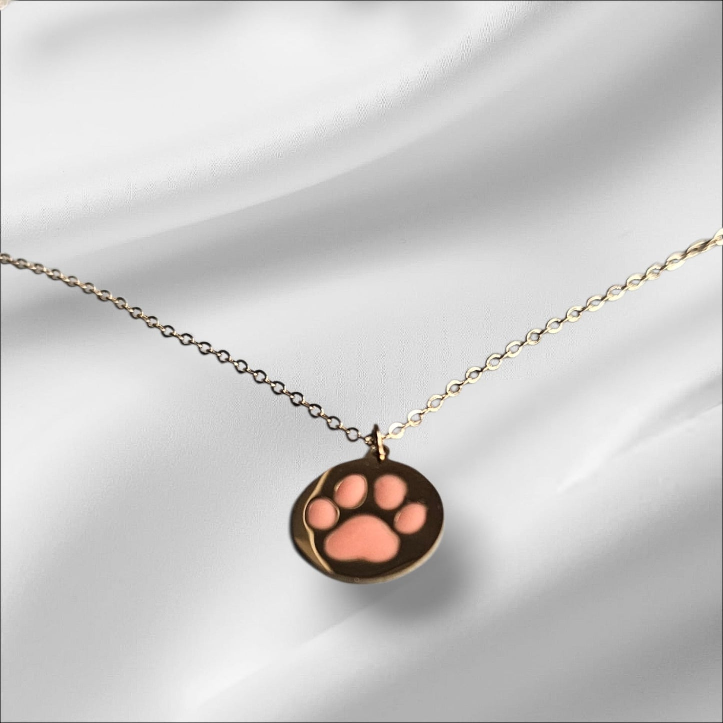 Collar Huella Gatuna color salmón