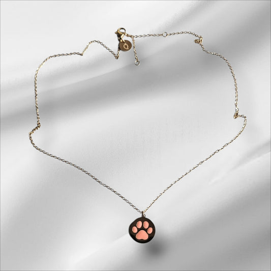 Collar Huella Gatuna color salmón