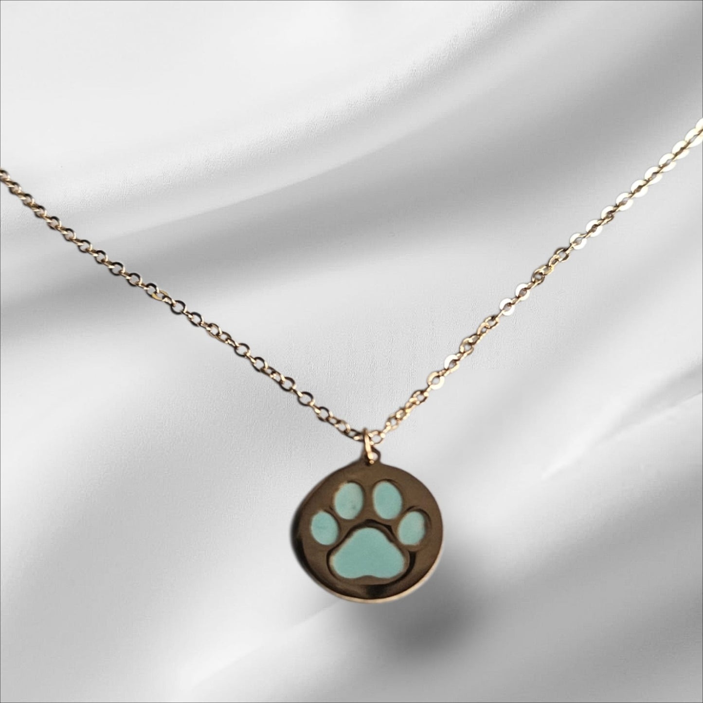 Collar Huella Gatuna color azul