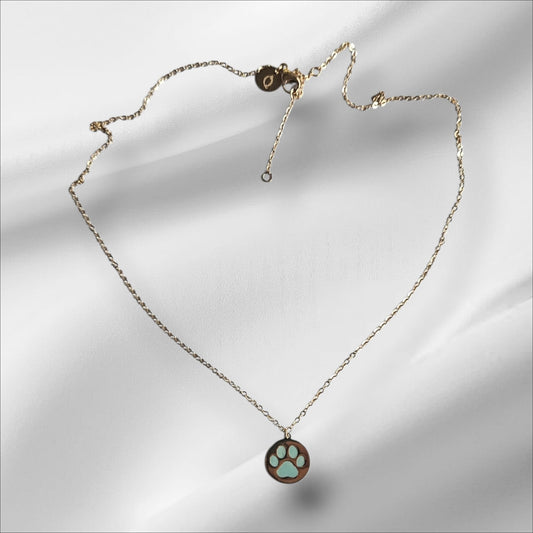 Collar Huella Gatuna color azul